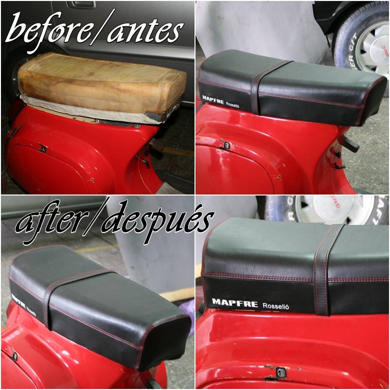 tapizado asiento moto
